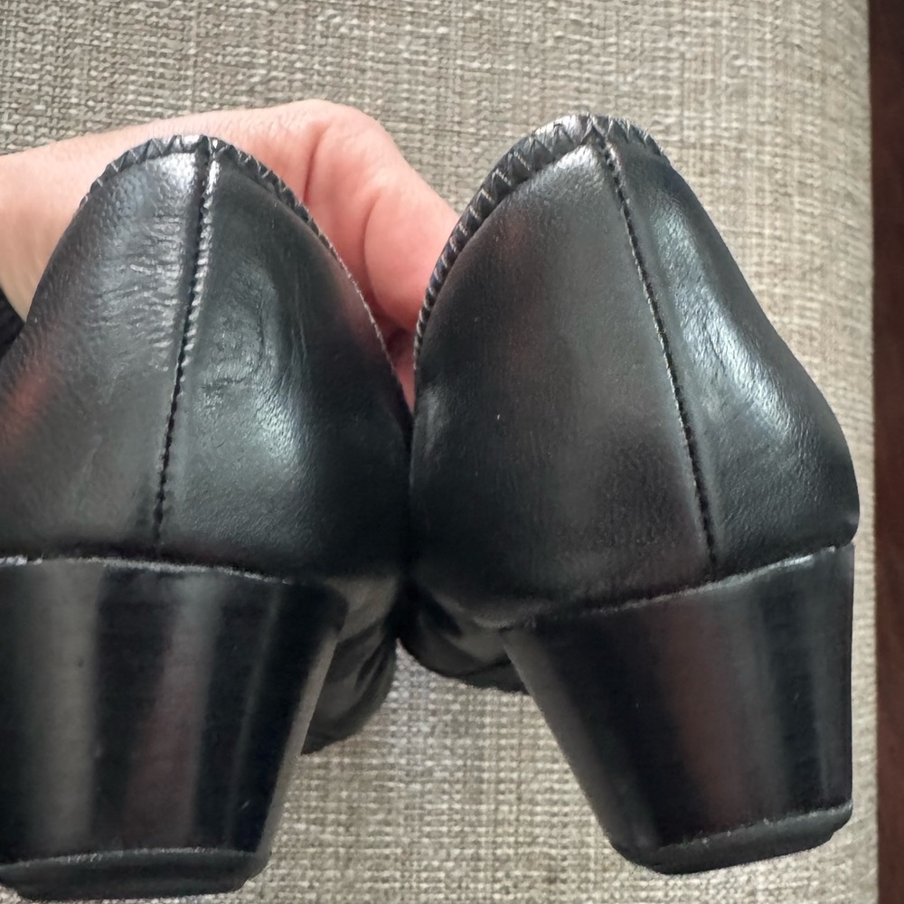 Cole Haan Black Wedge Ballet Flats with Gold Buckle - Picture 8 of 10